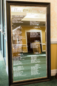 Custom Calligraphy Mirror Seating Chart